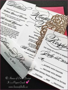 Black And Gold Wedding Invitation Kit