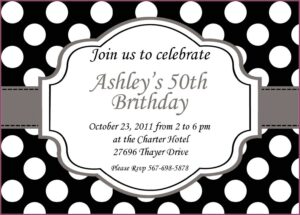 Black And White Polka Dot Invitation