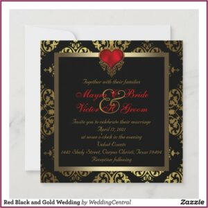Black Gold And Red Invitations