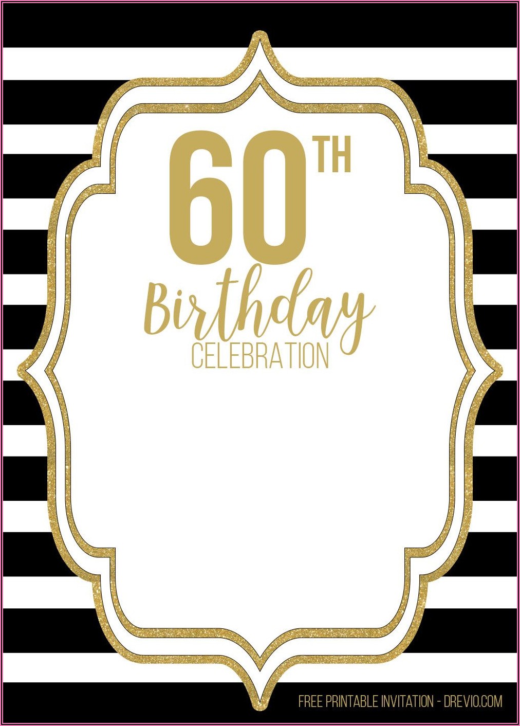 Blank 60th Birthday Invitations