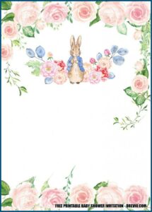Blank Bunny Birthday Invitation Template