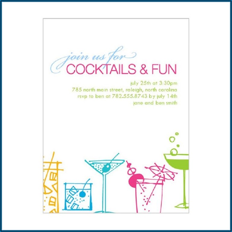 Blank Cocktail Party Invitation Template