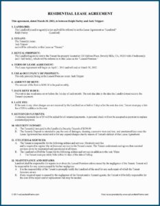 Blank Residential Lease Agreement Template