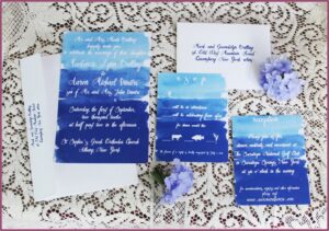 Blue Ombre Wedding Invitations