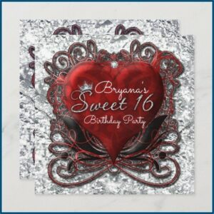 Burgundy And Gold Birthday Invitations