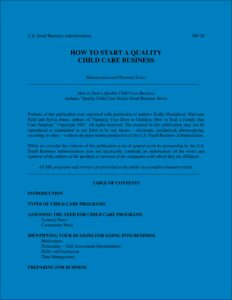 Business Plan Template For Daycare Center