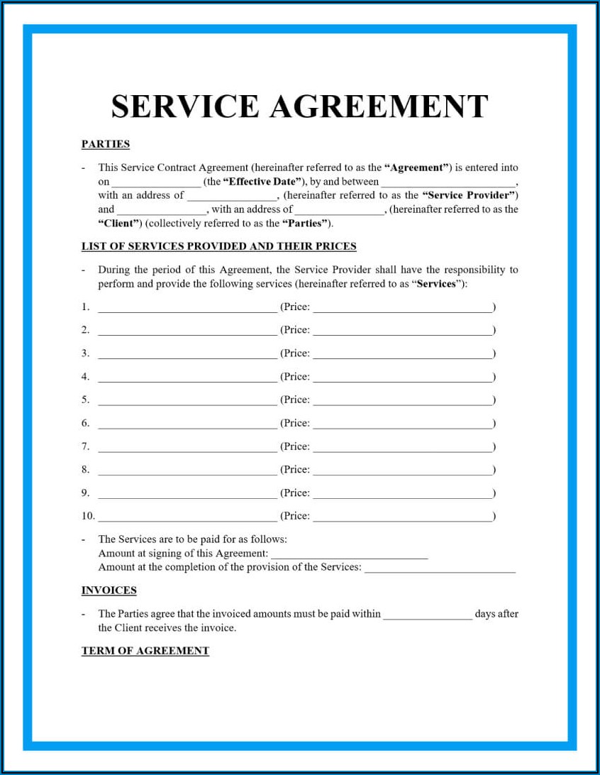 Contractor Terms And Conditions Template
