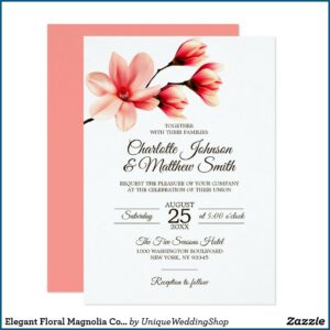 Coral Color Wedding Invitations