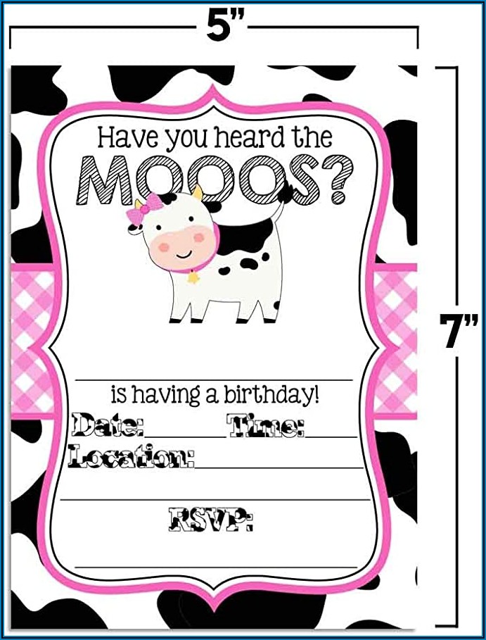 Cow Invitations For Birthday