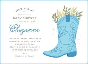 Cowboy Boot Invitation Templates