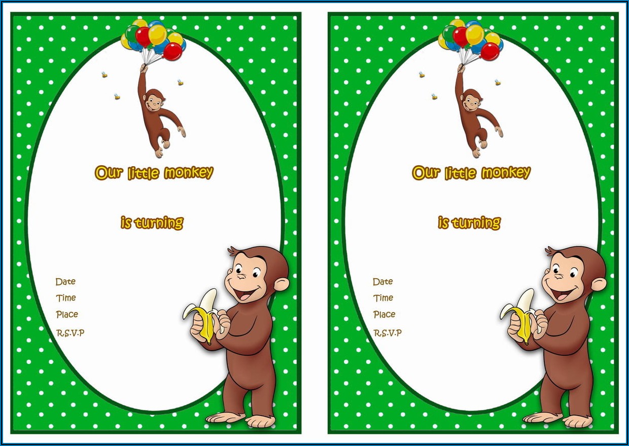 Curious George Online Invitations Free