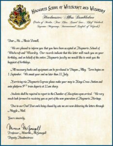 Customizable Harry Potter Hogwarts Letter Template
