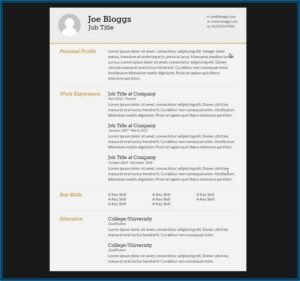 Cv Resume Html Template Free