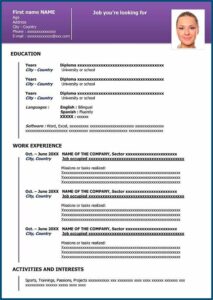 Cv Resume Template Free Online