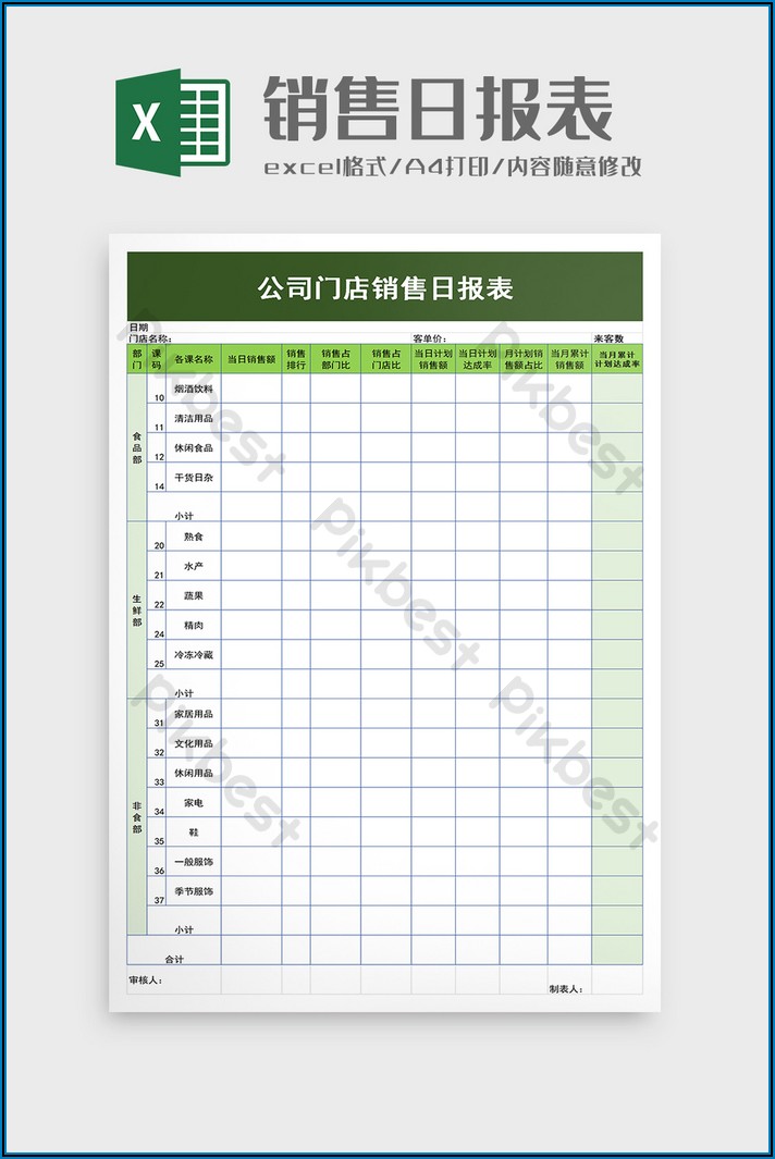Daily Sales Report Excel Template Free Download