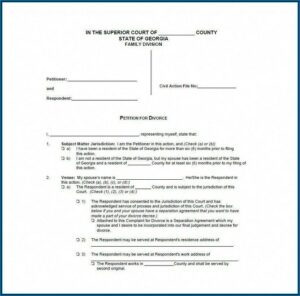 Divorce Papers Template