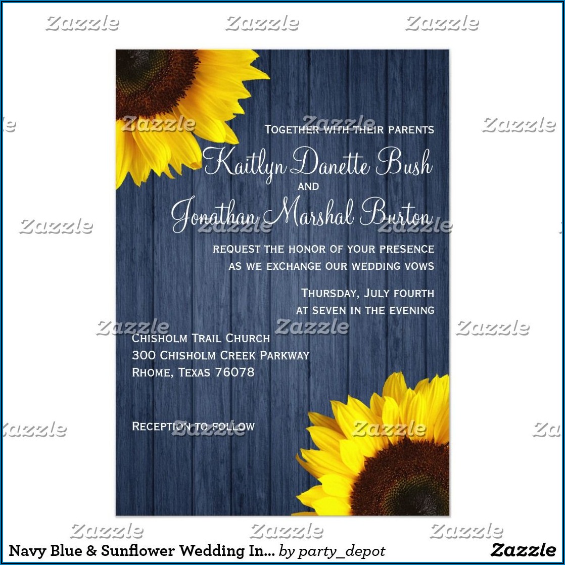 Diy Sunflower Wedding Invitations