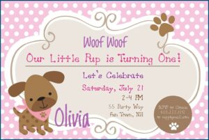 Dog Birthday Party Invitations Templates Free