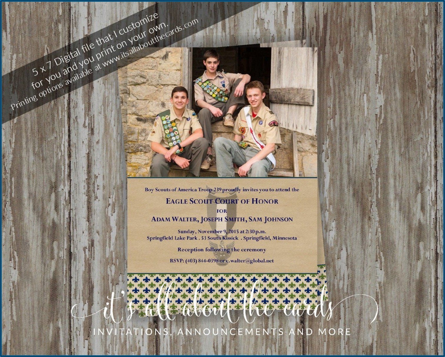 Eagle Scout Photo Invitations