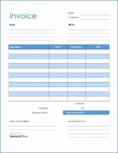 Editable Invoice Template Pdf