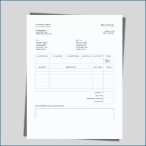 Editable Invoice Template Word