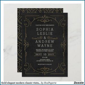 Elegant Vintage Wedding Invitations