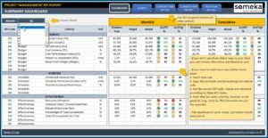 Excel Dashboard Project Management Spreadsheet Template