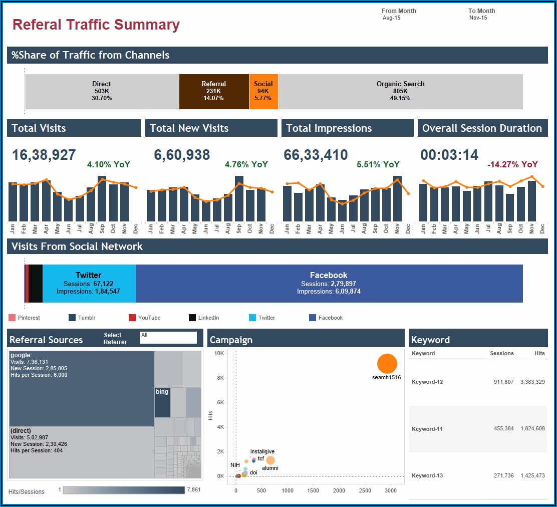 Executive Dashboard Template Free Download
