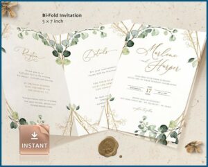 Folded Wedding Invitation Template