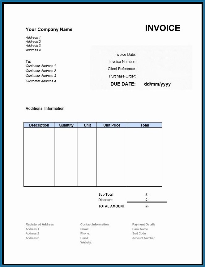 Free Basic Invoice Template Word