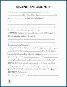 Free Blank Lease Agreement Template