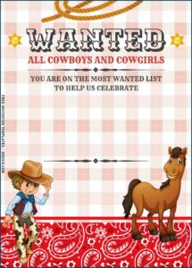 Free Cowboy Birthday Invitation Templates