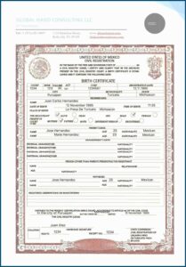 Free Mexican Birth Certificate Translation Template From Spanish To English