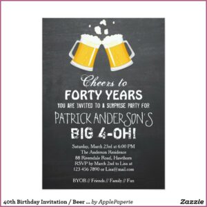 Free Printable 40th Birthday Invitations For Him