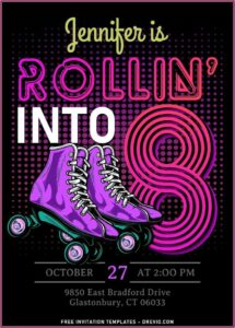 Free Printable Blank Roller Skating Birthday Party Invitations