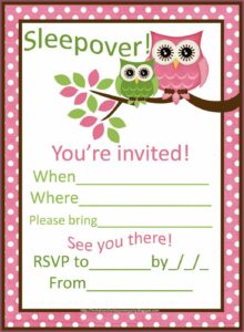 Free Printable Boy Sleepover Invitations