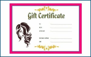 Free Printable Hair Salon Gift Certificate Template