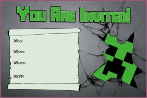 Free Printable Minecraft Party Invitations