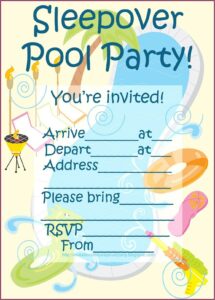 Free Printable Sleepover Invitation Template Word