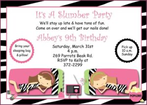 Free Printable Sleepover Invitations