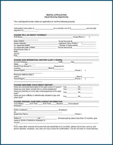 Free Rental Application Template