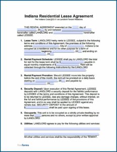Free Rental Property Lease Agreement Form