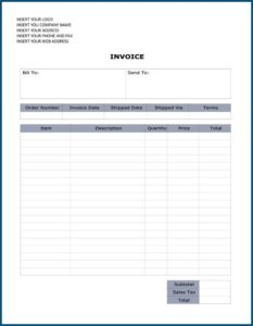 Free Sample Invoice Word Document