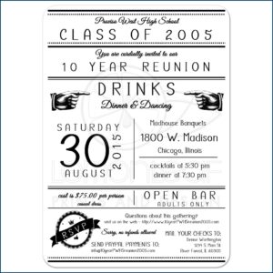 Free Template For High School Reunion Invitation