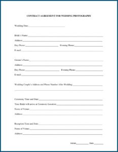 Free Wedding Photography Contract Template