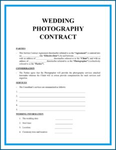Free Wedding Photography Contract Template Word