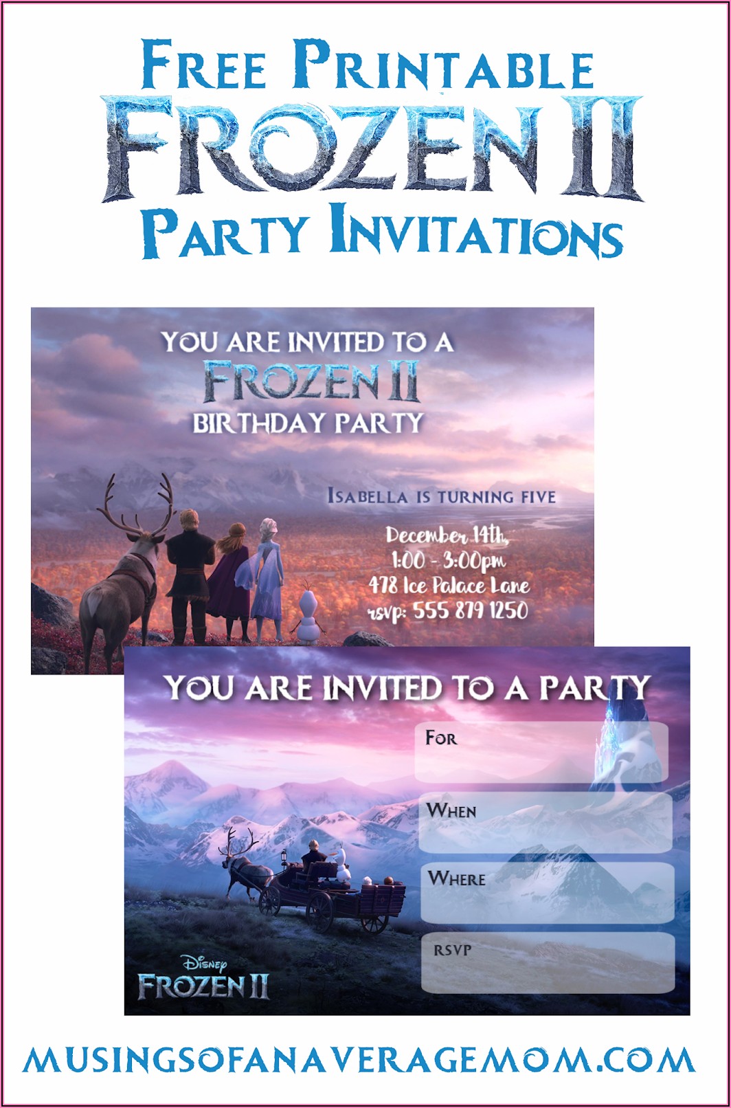 Frozen 2 Birthday Invitations Template Free