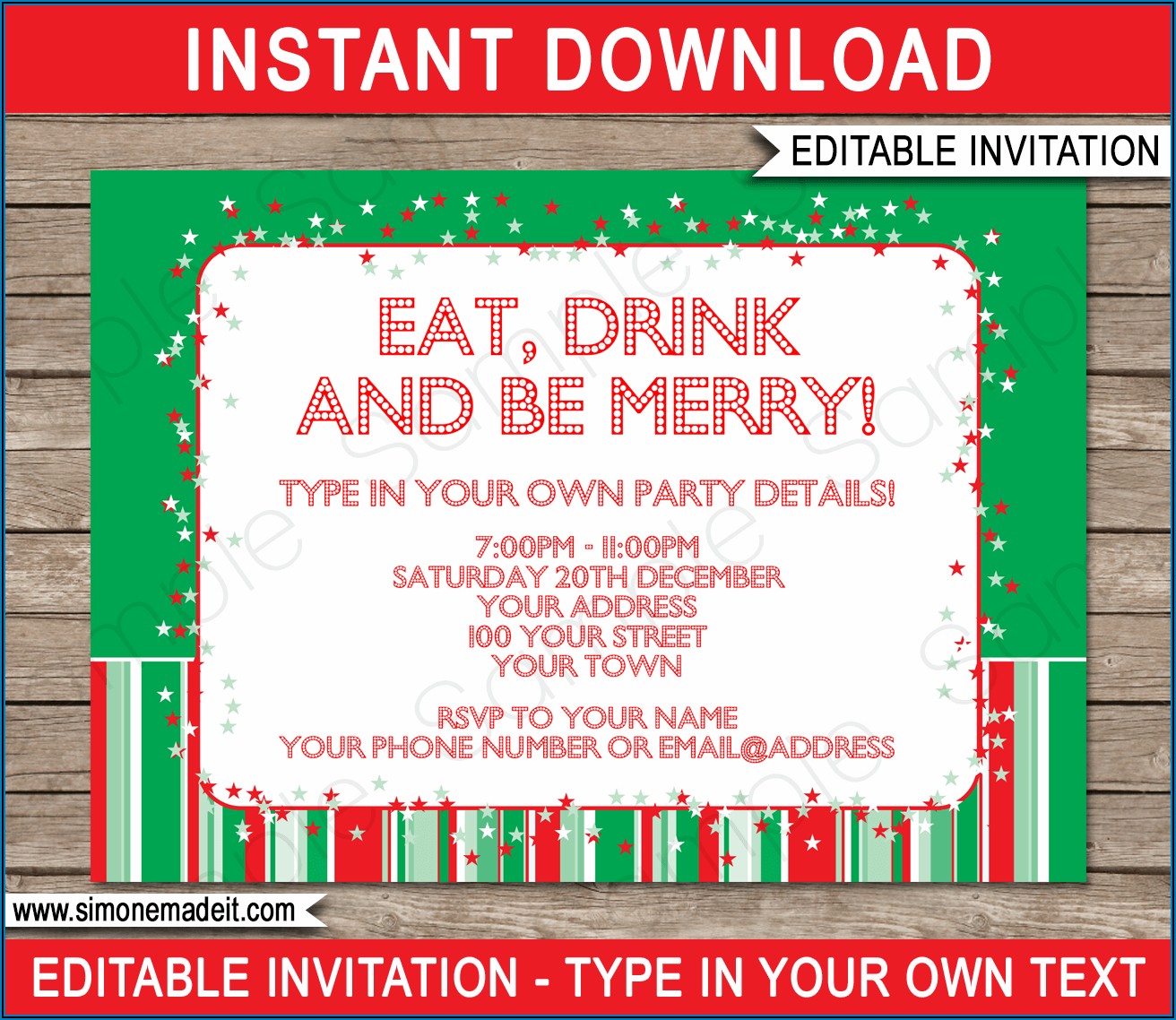 Funny Christmas Party Invitation Template Free Download