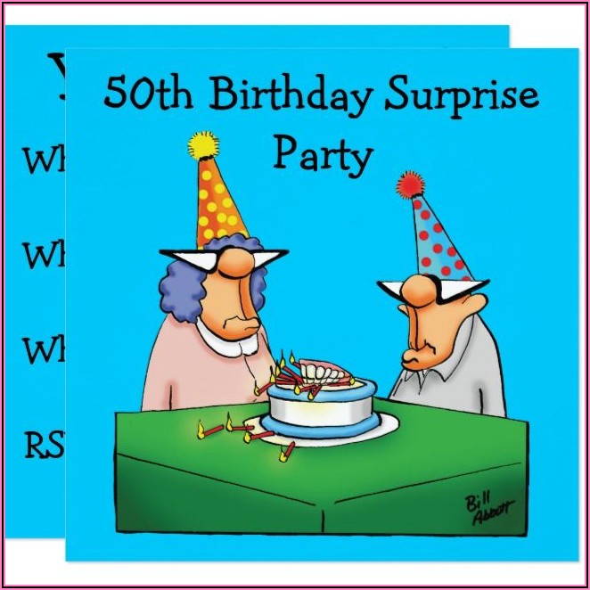 Funny Surprise 50th Birthday Party Invitations