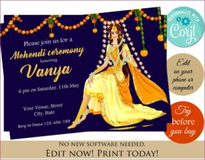 Gaye Holud Invitation Card Bengali